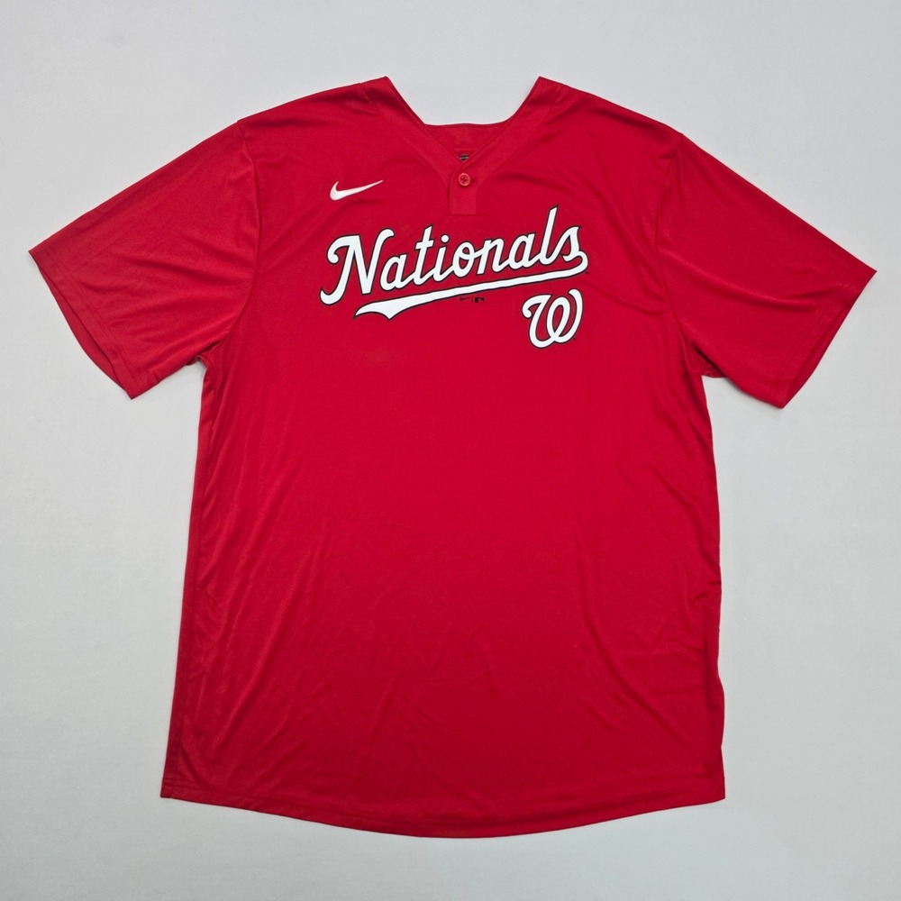 Nike Washington Nationals MLB Practice Jersey Shirt Mens Large Red Short Sleeve